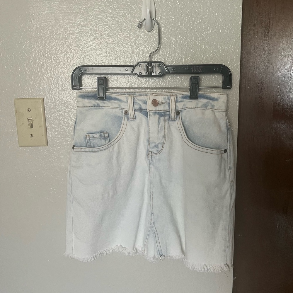 High waisted jean miniskirt